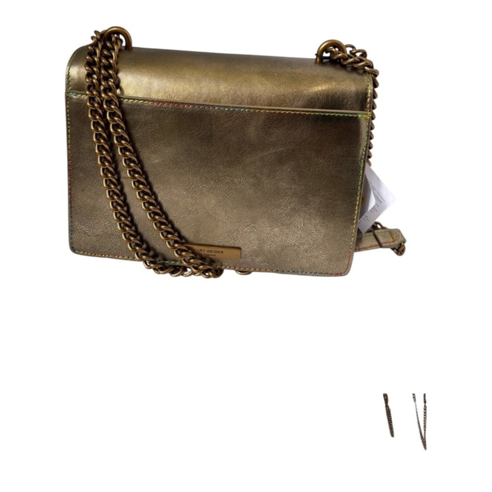Kurt Geiger NWT Bronze Shoreditch Western Rhinestones Embroidered Metallic - Picture 2 of 12